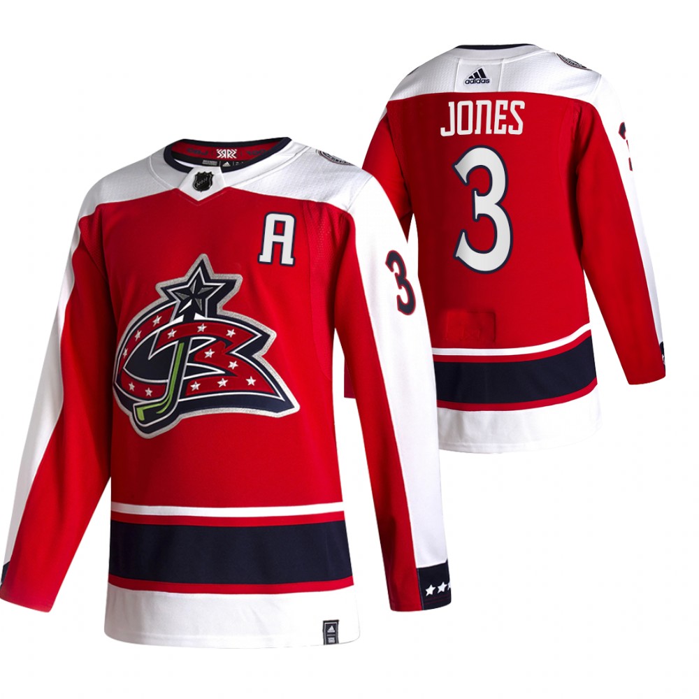 Personalized Columbus Blue Jackets #3 Seth Jones Red Men’s 2020-21 Reverse Retro Alternate NHL Jersey