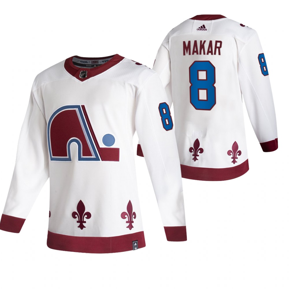 Personalized Colorado Avalanche #8 Cale Makar White Men’s 2020-21 Reverse Retro Alternate NHL Jersey