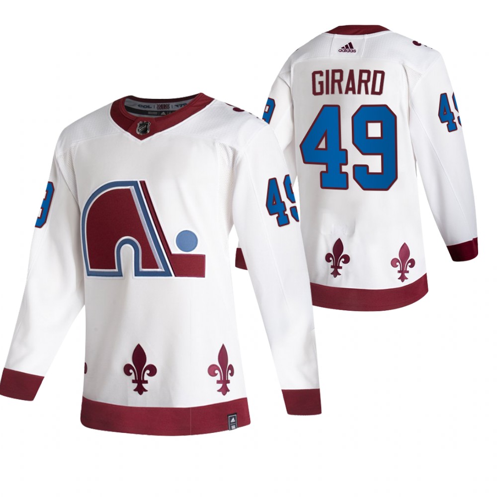 Personalized Colorado Avalanche #49 Samuel Girard White Men’s 2020-21 Reverse Retro Alternate NHL Jersey