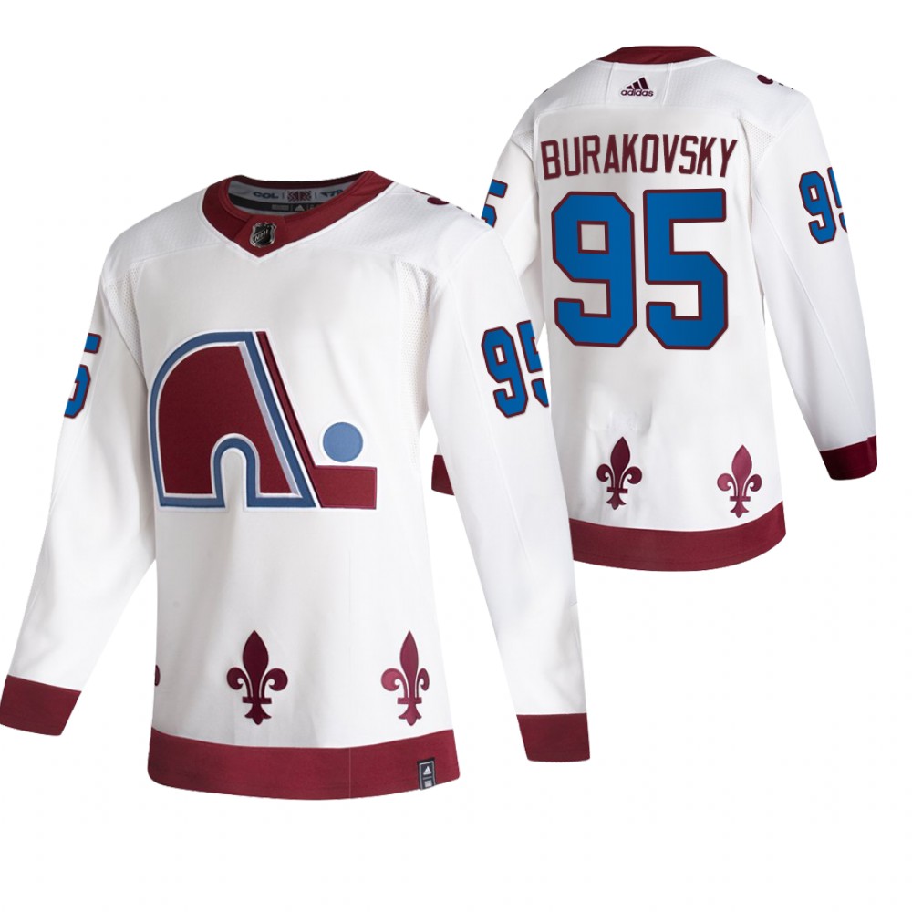 Personalized Colorado Avalanche #95 Andre Burakovsky White Men’s 2020-21 Reverse Retro Alternate NHL Jersey