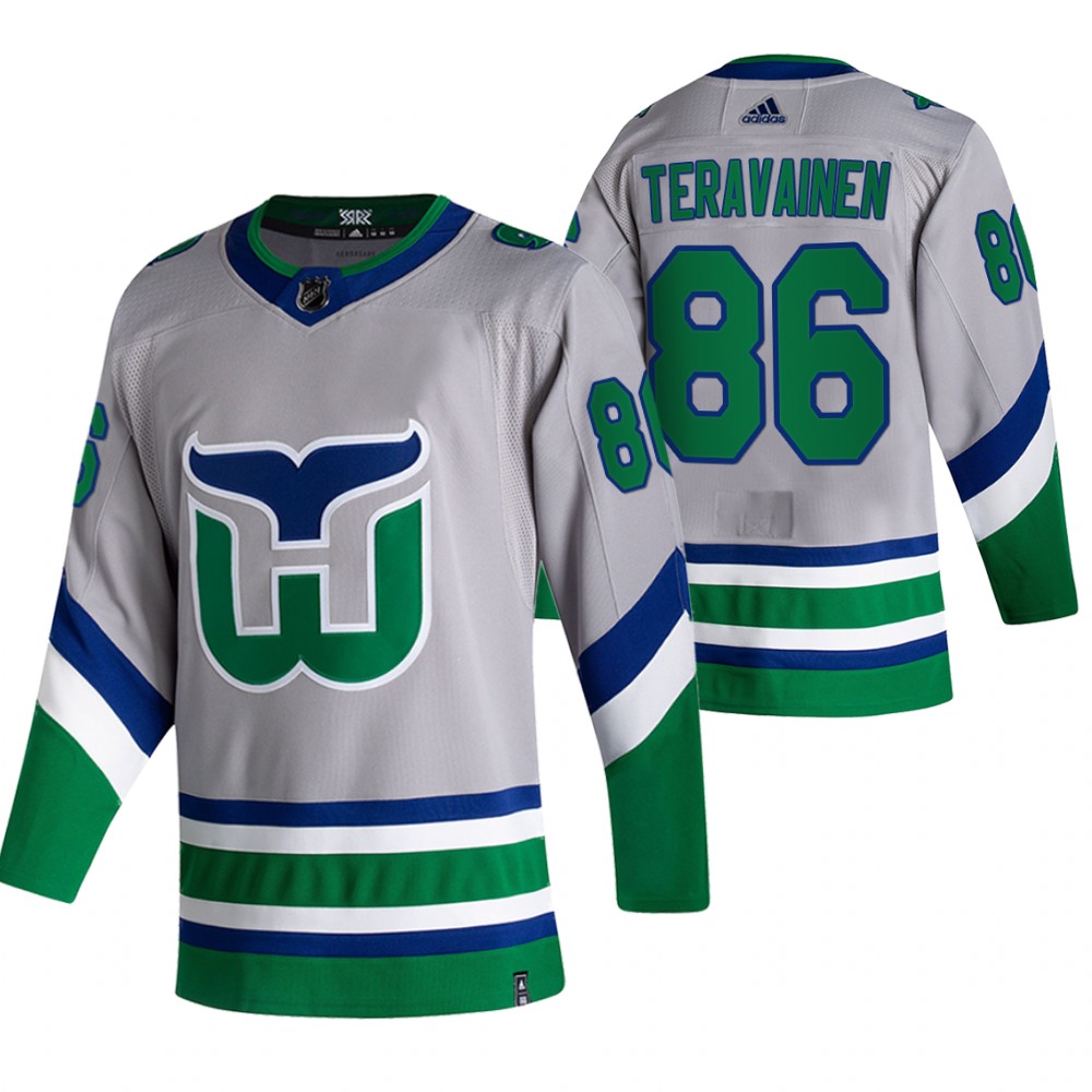 Personalized Carolina Hurricanes #86 Teuvo Teravainen Grey Men’s 2020-21 Reverse Retro Alternate NHL Jersey