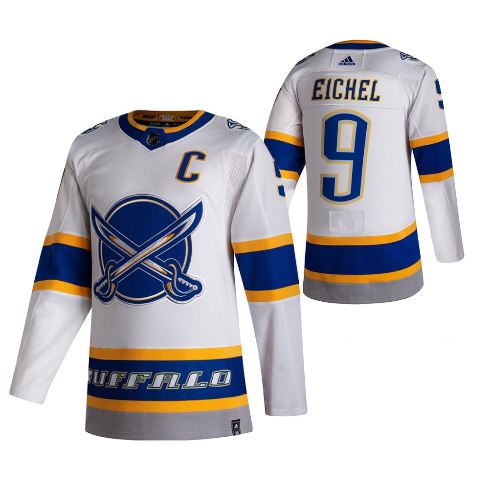 Personalized Buffalo Sabres #9 Jack Eichel White Men’s 2020-21 Reverse Retro Alternate NHL Jersey