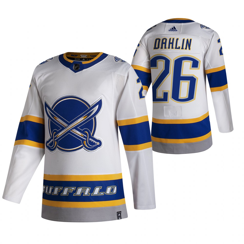 Personalized Buffalo Sabres #26 Rasmus Dahlin White Men’s 2020-21 Reverse Retro Alternate NHL Jersey