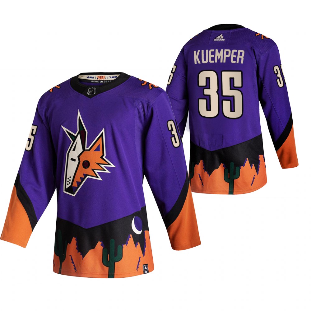 Personalized Arizona Coyotes #35 Darcy Kuemper Purple Men’s 2020-21 Reverse Retro Alternate NHL Jersey