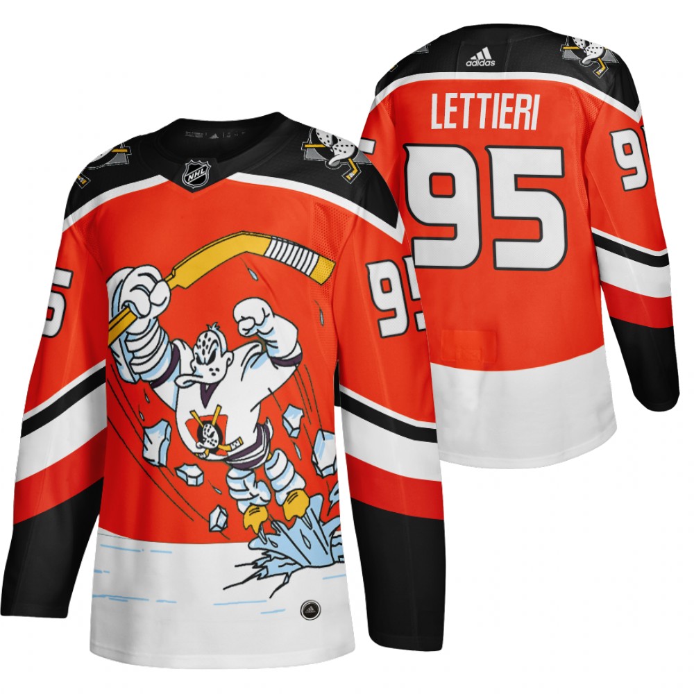 Personalized Anaheim Ducks #95 Vinni Lettieri Red Men’s 2020-21 Reverse Retro Alternate NHL Jersey