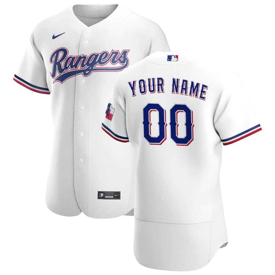Personalized Texas Rangers Men’s White Home 2020 Authentic Player MLB Jersey