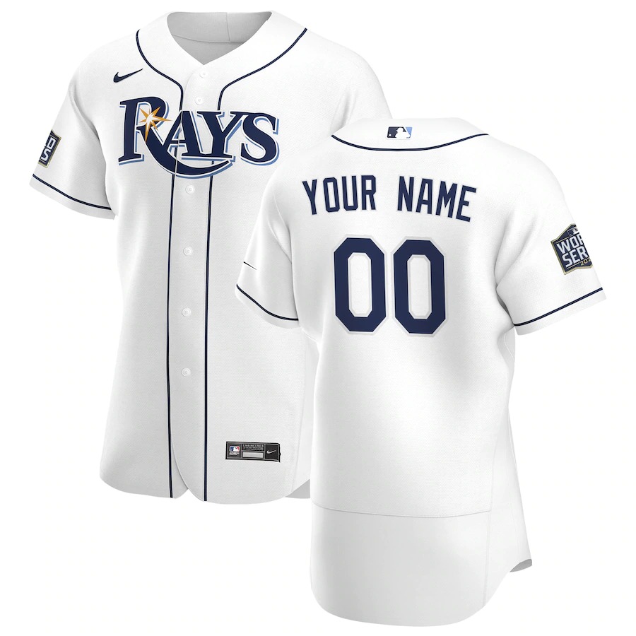 Personalized Tampa Bay Rays Men’s White Home 2020 World Series Bound Authentic Player MLB Jersey