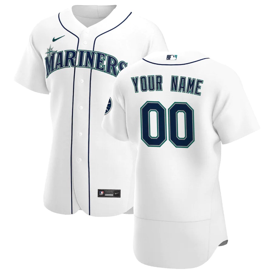 Personalized Seattle Mariners Men’s White Home 2020 Authentic Player MLB Jersey