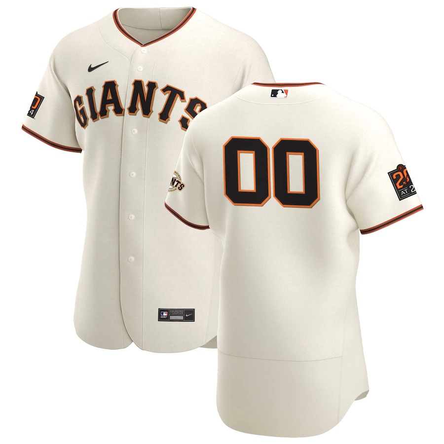 Personalized San Francisco Giants Men’s Cream Home 2020 Authentic 20 at 24 Patch Player MLB Jersey