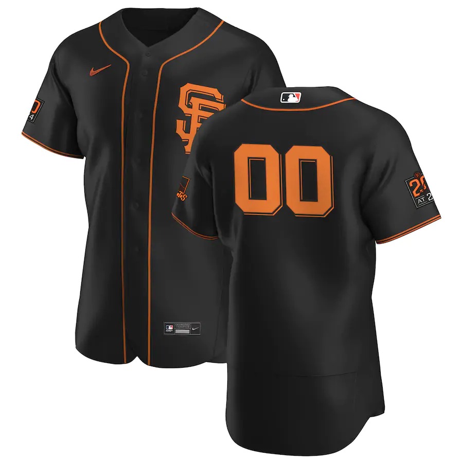 Personalized San Francisco Giants Men’s Black Alternate 2020 Authentic 20 at 24 Patch Player MLB Jersey