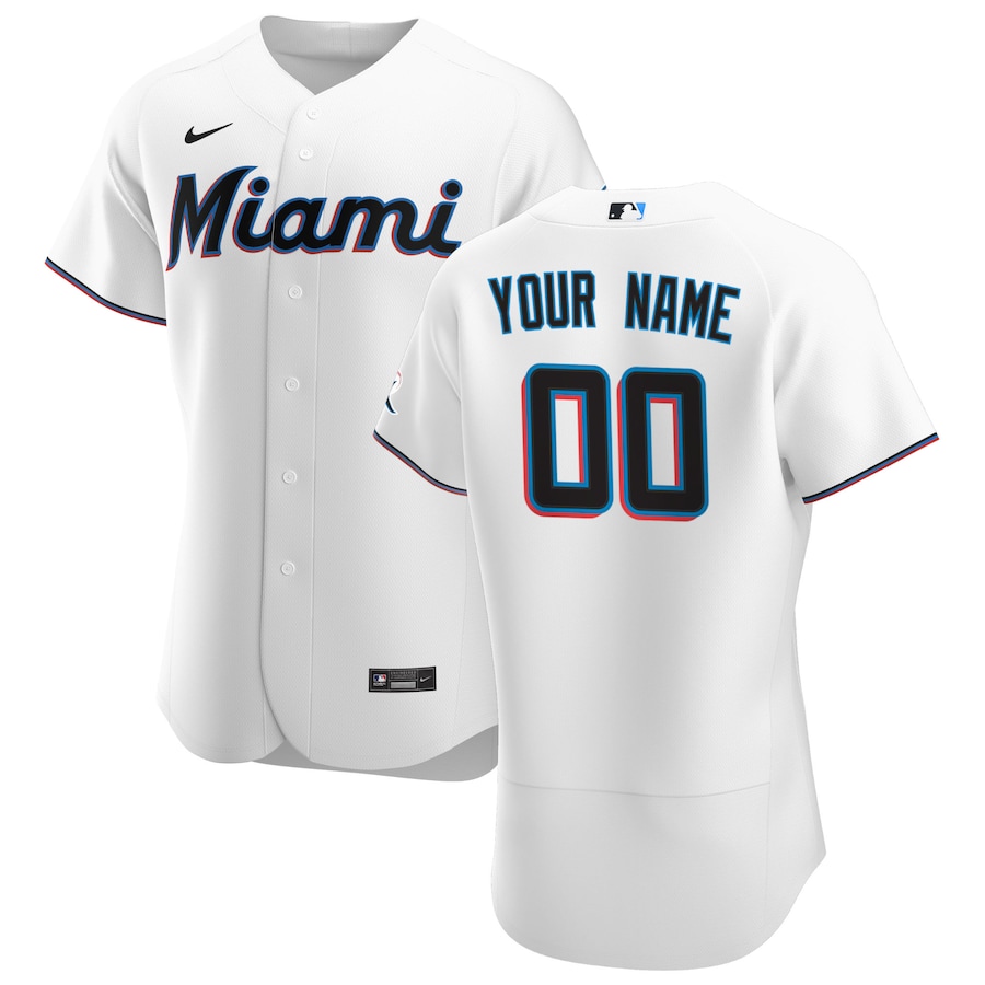 Personalized Miami Marlins Men’s White Home 2020 Authentic Player MLB Jersey