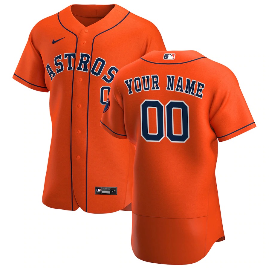 Personalized Houston Astros Men’s Orange Alternate 2020 Authentic Team MLB Jersey