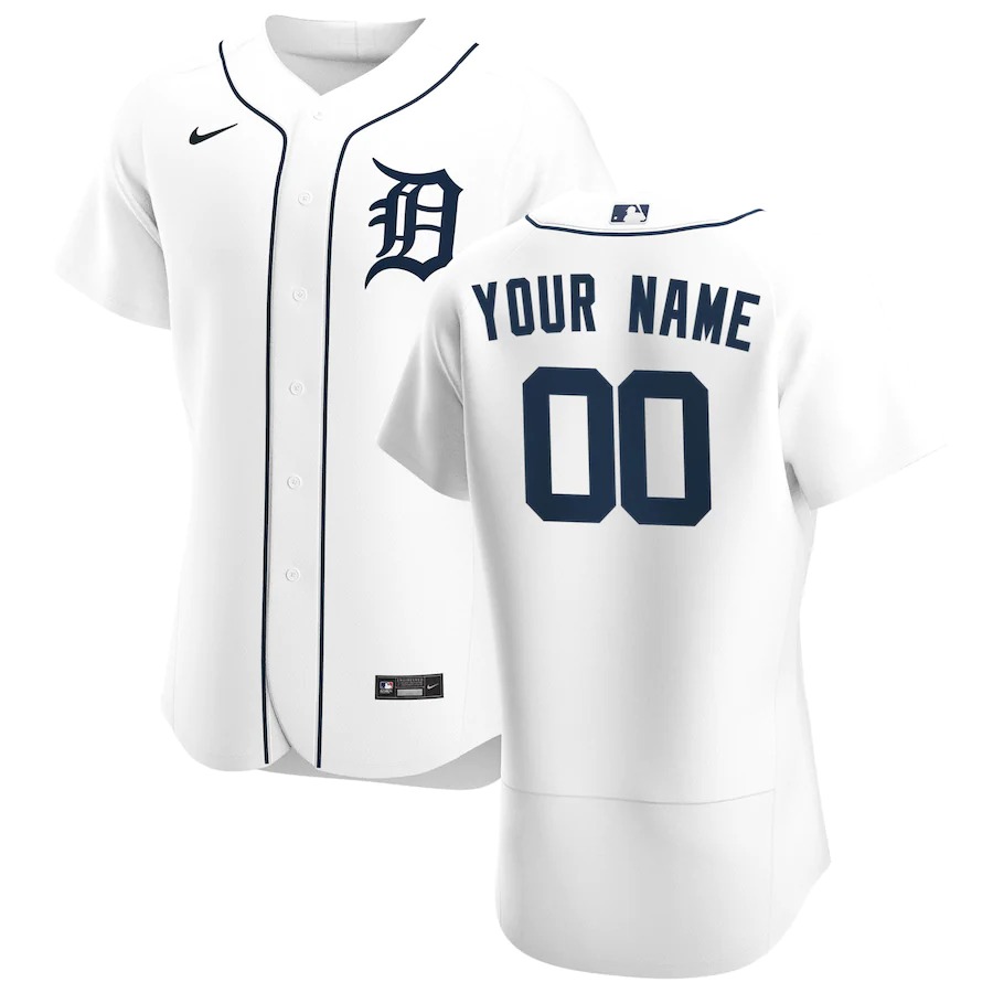 Personalized Detroit Tigers Men’s White Home 2020 Authentic Player MLB Jersey