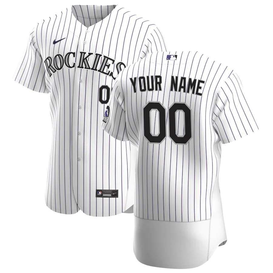Personalized Colorado Rockies Men’s White Home 2020 Authentic Player MLB Jersey