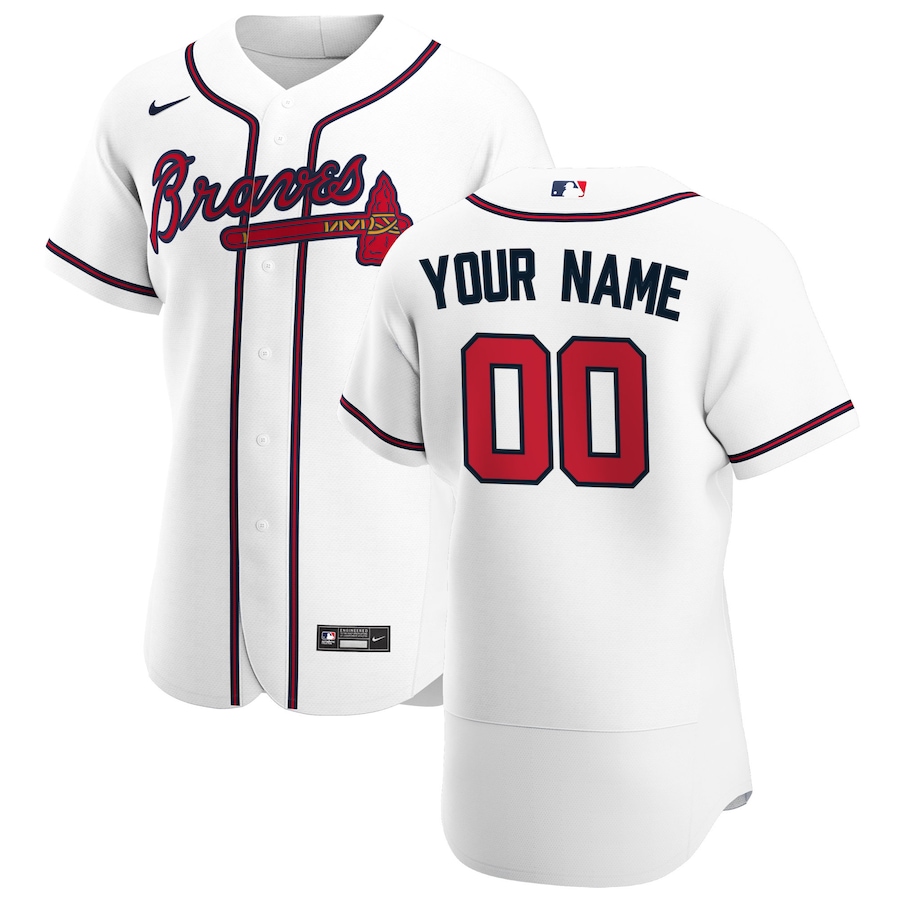 Personalized Atlanta Braves Men’s White Home 2020 Authentic Player MLB Jersey