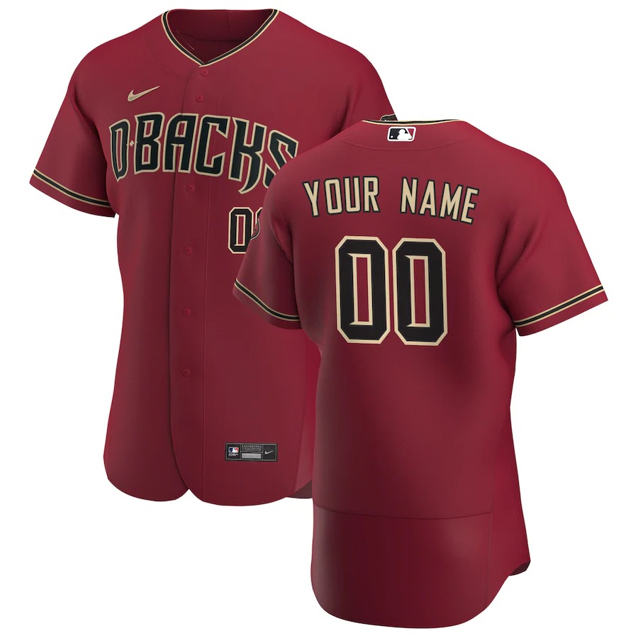 Personalized Arizona Diamondbacks Men’s Crimson Authentic Alternate Team MLB Jersey