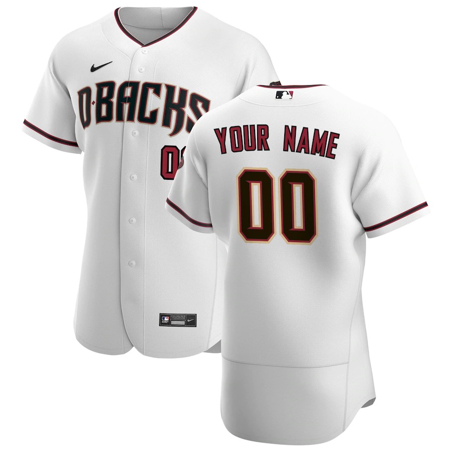 Personalized Arizona Diamondbacks Men’s White Crimson Authentic Home Team MLB Jersey