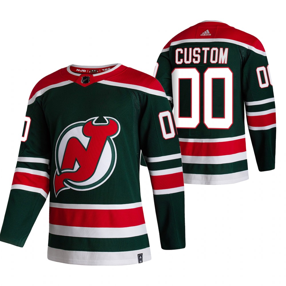 Personalized New Jersey Devils Green Men’s 2020-21 Reverse Retro Alternate NHL Jersey