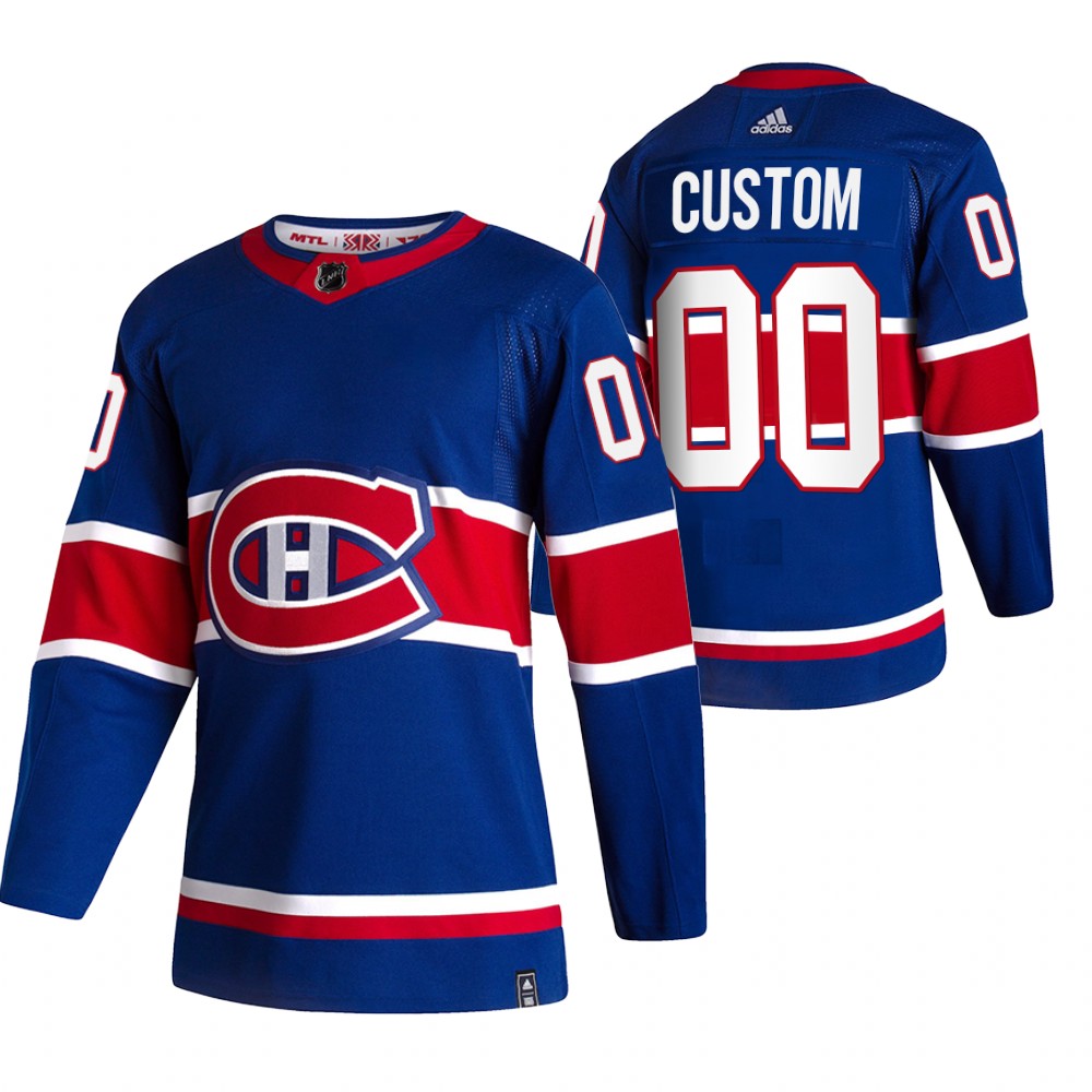 Personalized Montreal Canadiens Blue Men’s 2020-21 Reverse Retro Alternate NHL Jersey