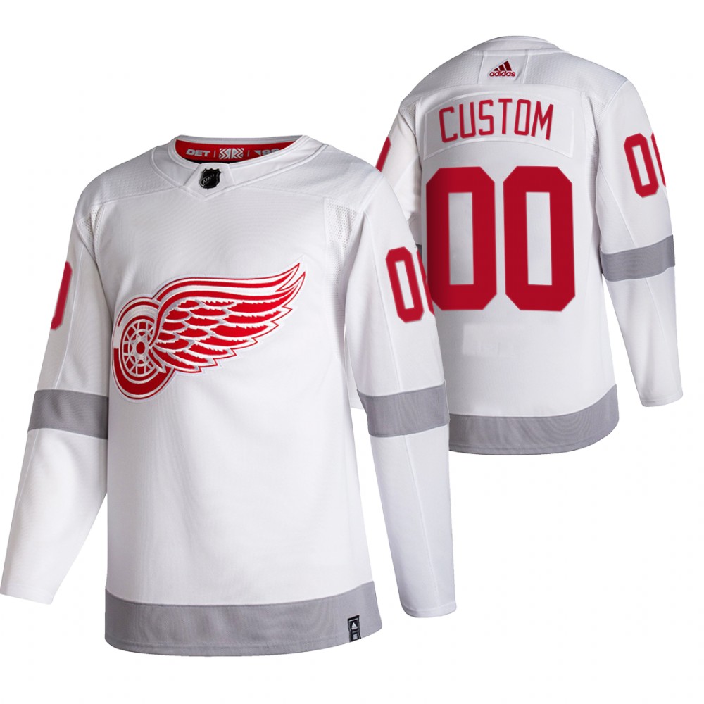 Personalized Detroit Red Wings White Men’s 2020-21 Reverse Retro Alternate NHL Jersey