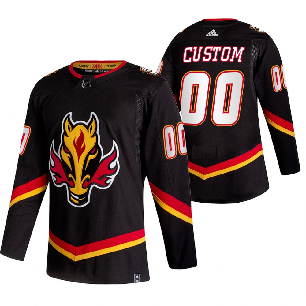 Personalized Calgary Flames Black Men’s 2020-21 Reverse Retro Alternate NHL Jersey