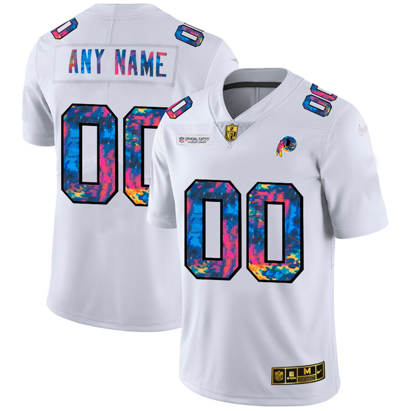 Personalized Washington Redskins Men’s White Multi-Color 2020 NFL Crucial Catch Limited NFL Jersey