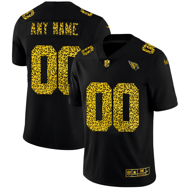 Personalized Arizona Cardinals Men’s Leopard Print Fashion Limited NFL Jersey Black