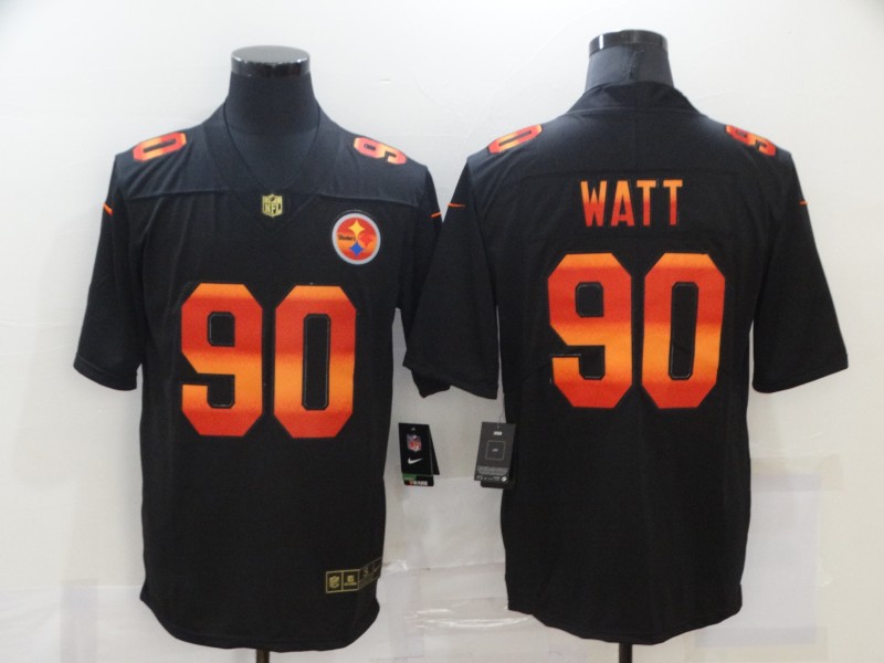 Personalized Steelers 90 T.J. Watt Black Colorful Fashion Limited Jersey