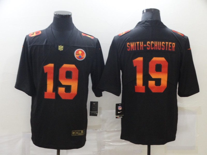 Personalized Steelers 19 JuJu Smith Schuster Black Colorful Fashion Limited Jersey