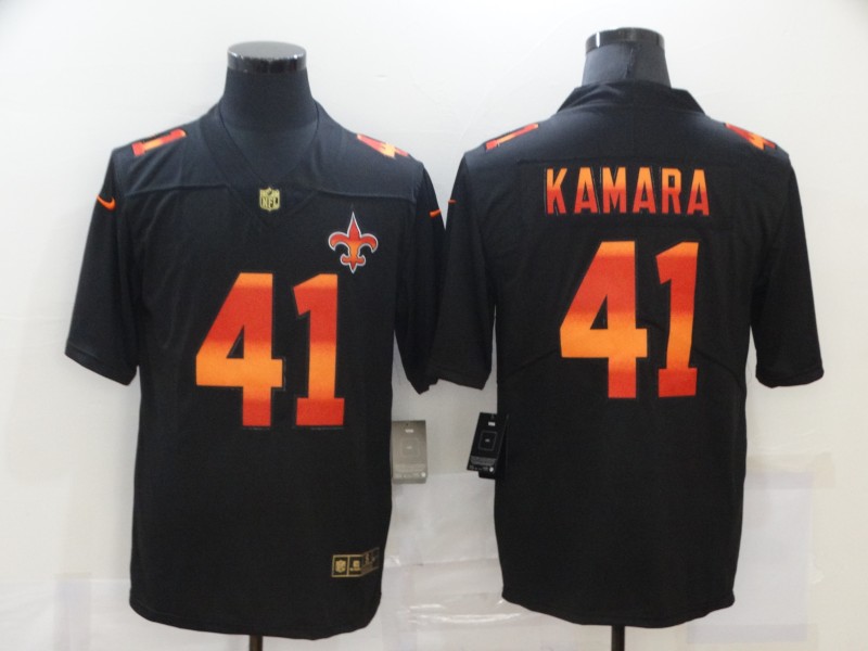 Personalized Saints 41 Alvin Kamara Black Colorful Fashion Limited Jersey