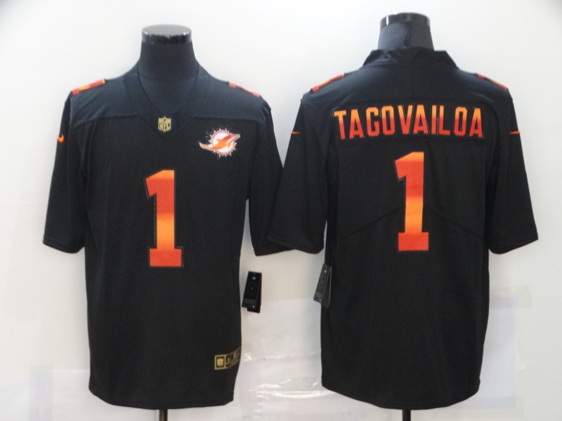 Personalized Dolphins 1 Tua Tagovailoa Black Colorful Fashion Limited Jersey