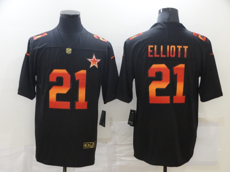 Personalized Cowboys 21 Ezekiel Elliott Black Colorful Fashion Limited Jersey