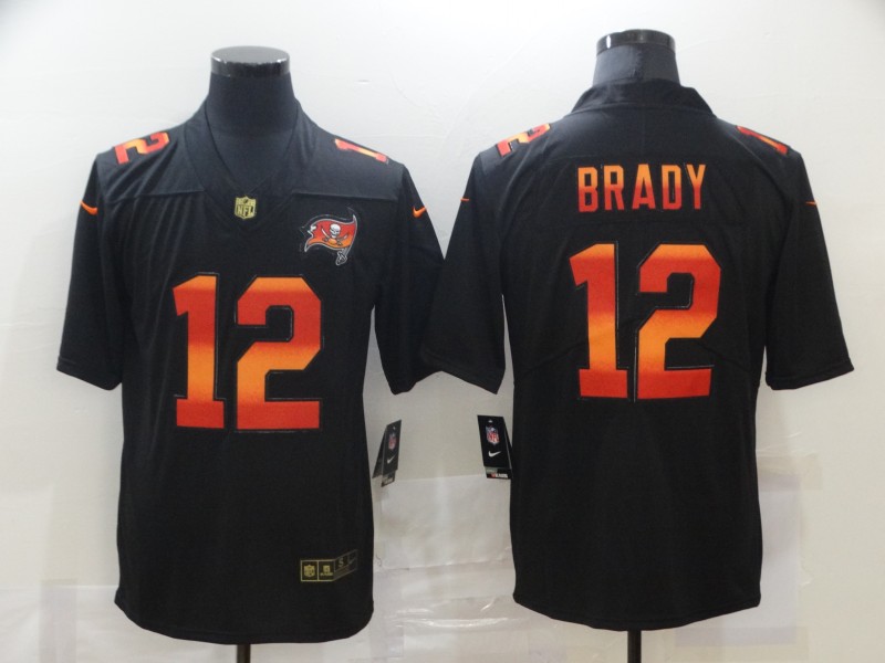 Personalized Buccaneers 12 Tom Brady Black Colorful Fashion Limited Jersey