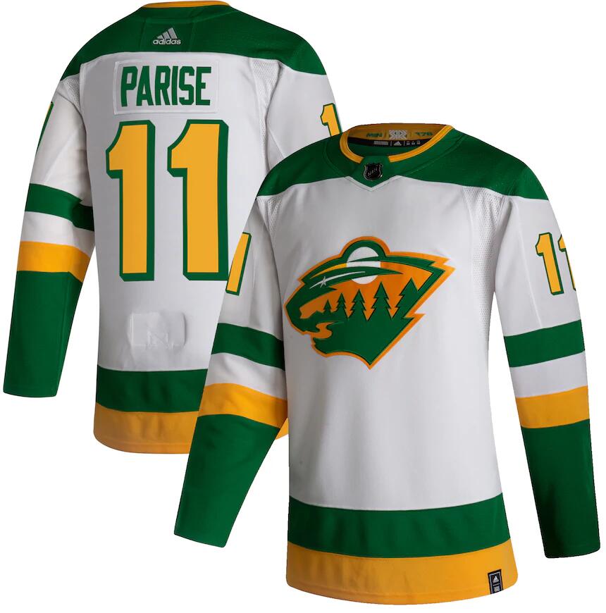 Personalized Wild 11 Zach Parise White 2020-21 Reverse Retro Jersey
