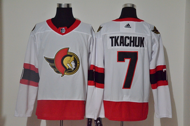 Personalized Senators 7 Brady Tkachuk White 2020-21 Reverse Retro Jersey
