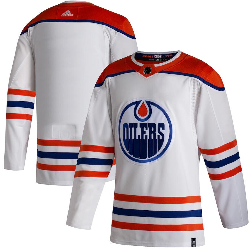Personalized Oilers Blank White 2020-21 Reverse Retro Jersey