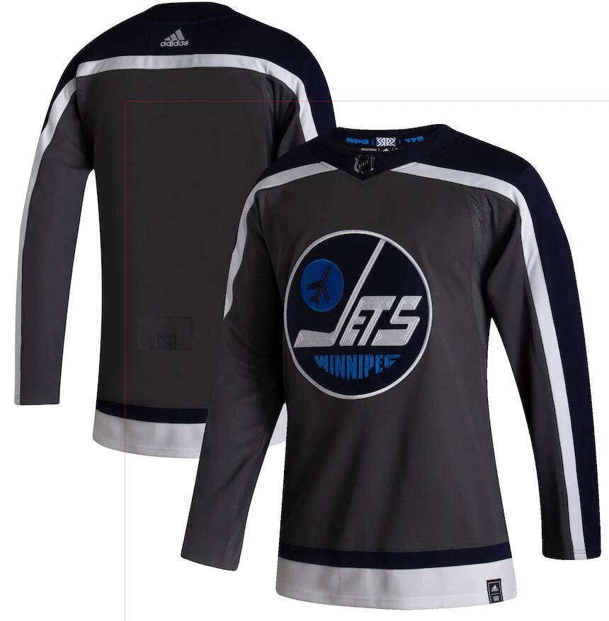Personalized Jets Blank Gray 2020-21 Reverse Retro Jersey