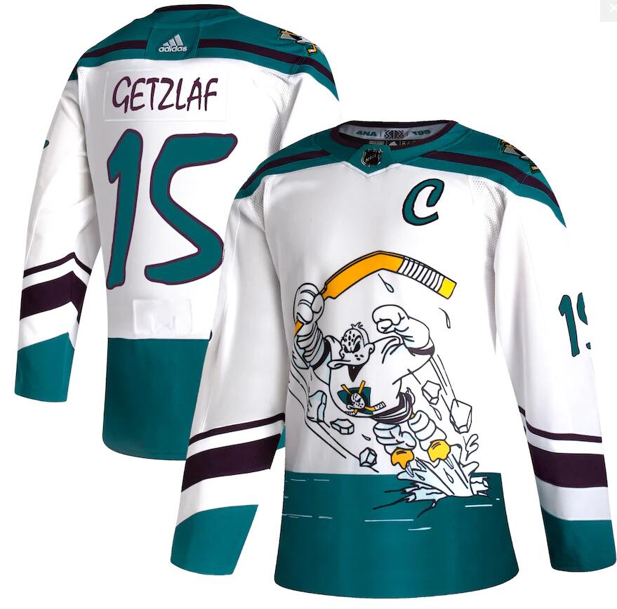 Personalized Ducks 15 Ryan Getzlaf White 2020-21 Reverse Retro Jersey