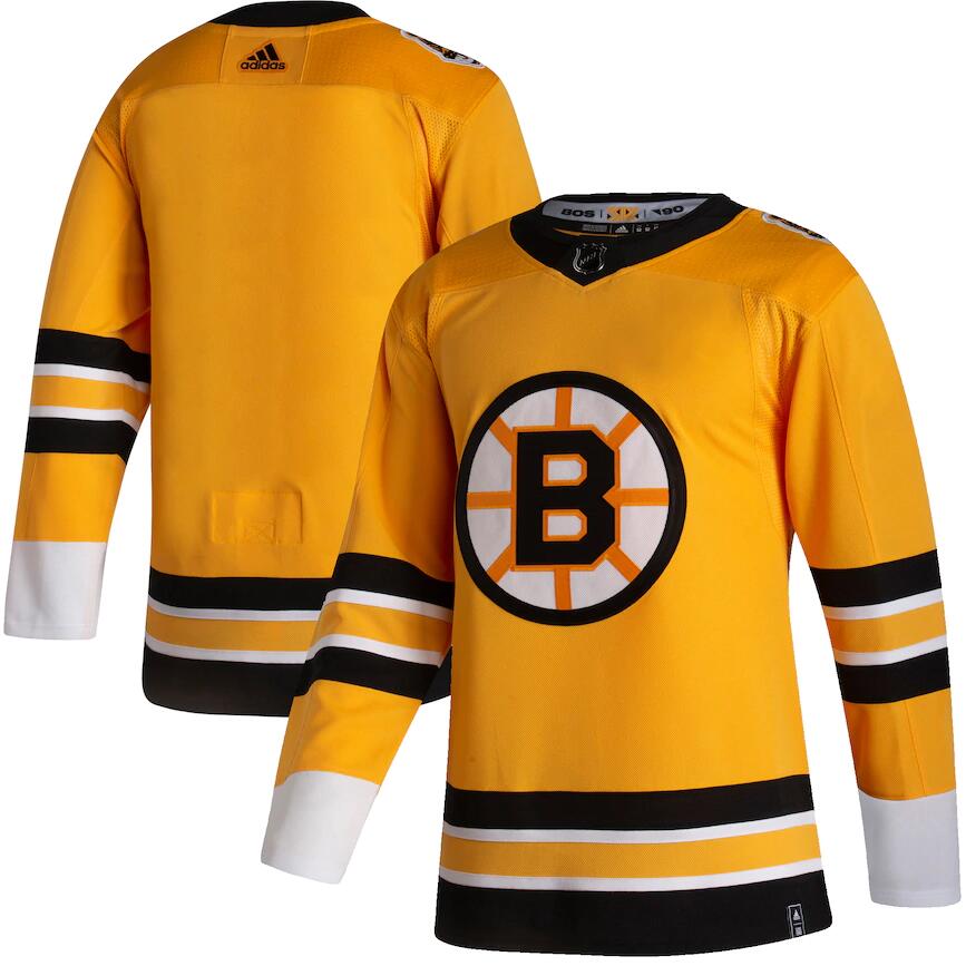Personalized Bruins Blank Yellow 2020-21 Reverse Retro Jersey
