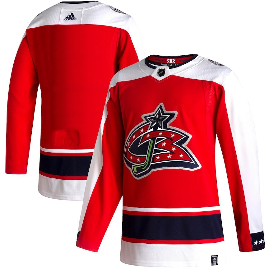 Personalized Blue Jackets Blank Red 2020-21 Reverse Retro Jersey