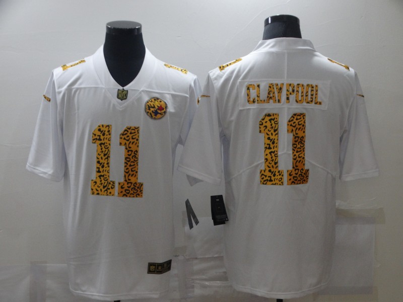 Personalized Steelers 11 Chase Claypool White Leopard Untouchable Limited Jersey