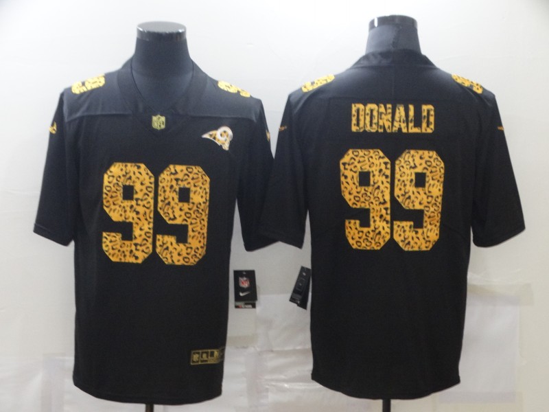 Personalized Rams 99 Aaron Donald Black Leopard Untouchable Limited Jersey
