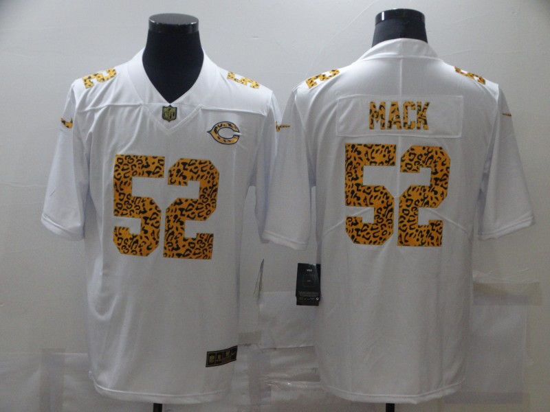 Personalized Bears 52 Khalil Mack White Leopard Untouchable Limited Jersey