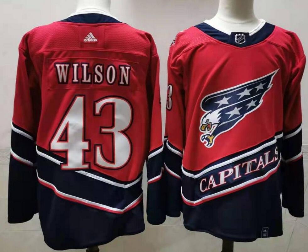 Personalized Capitals 43 Tom Wilson Red 2020-21 Reverse Retro Jersey