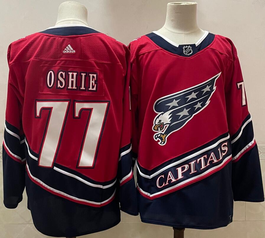Personalized Capitals 77 T.J. Oshie Red 2020-21 Reverse Retro Jersey