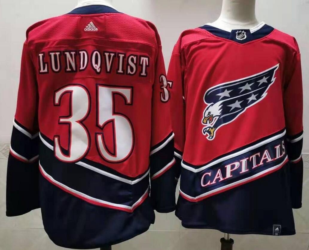 Personalized Capitals 35 Henrik Lundqvist Red 2020-21 Reverse Retro Jersey