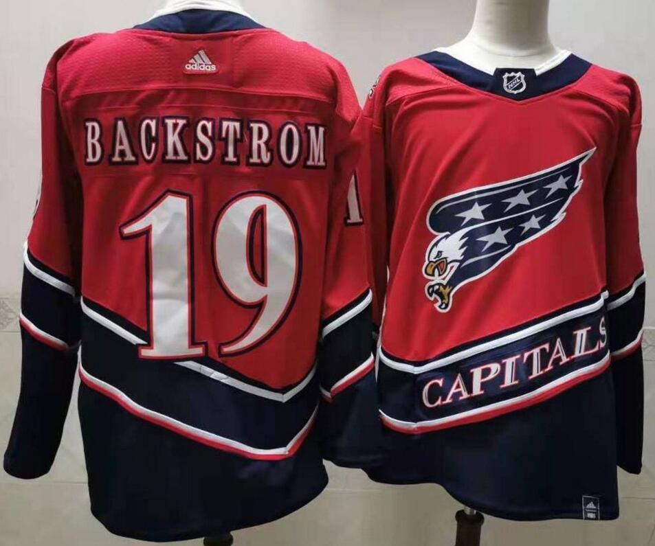 Personalized Capitals 19 Nicklas Backstrom Red 2020-21 Reverse Retro Jersey