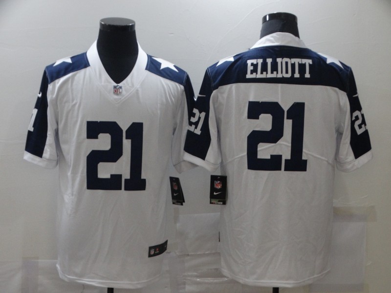 Personalized Cowboys 21 Ezekiel Elliott White Untouchable Limited Jersey