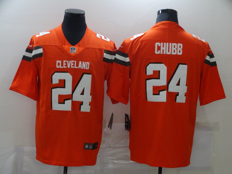 Personalized Browns 24 Nick Chubb Orange Untouchable Limited Jersey