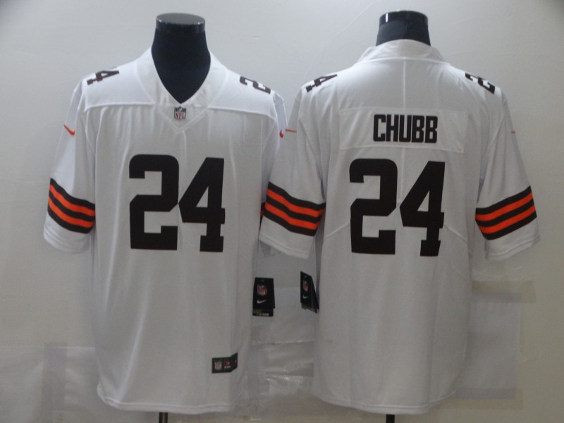 Personalized Browns 24 Nick Chubb White 2020 New Untouchable Limited Jersey
